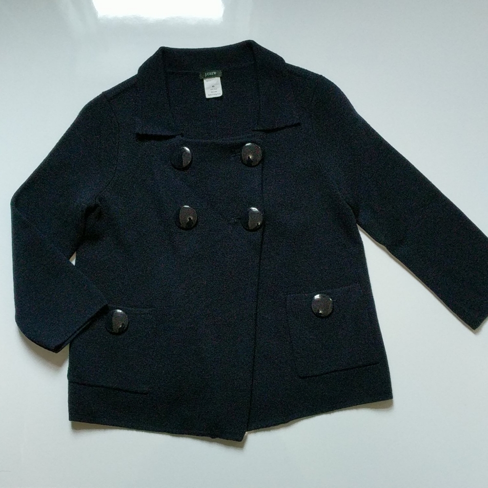 J.Crew vintage navy cropped sweater jacket XS